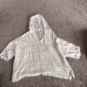 POL Ivory Lace Accent Top